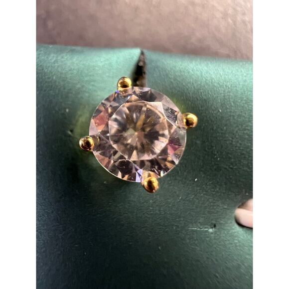 5.5mm CZ stud earrings in gold over sterling silver - Picture 11 of 13
